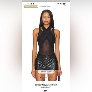 Superdown Black Mesh Bodysuit